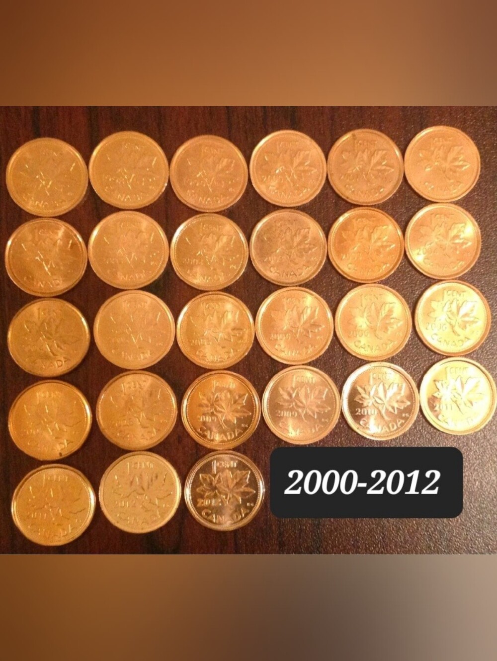 2000-2012 Penny Set - RED - A/U to UNC ~24 coins~ Excellent Canada Starter Set